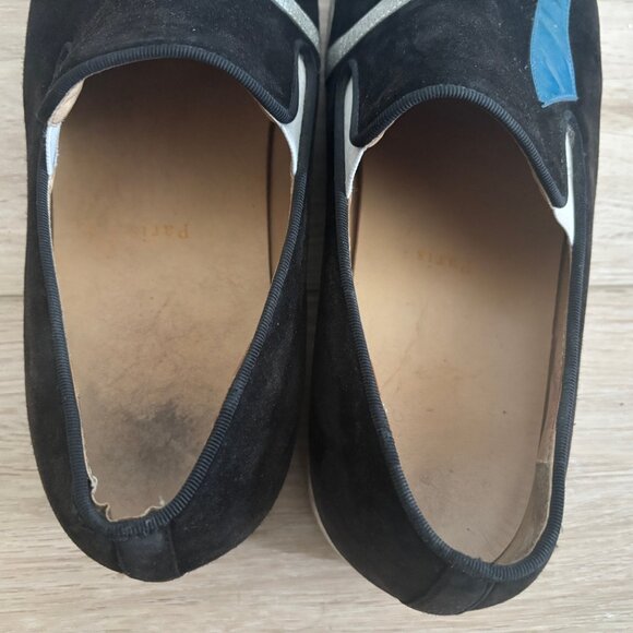 Christian Louboutin Applique Love Black Suede Loafers Slip on Sneakers 43 US 10 - Picture 16 of 16
